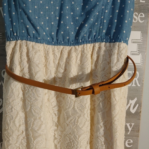 🩵5/$25 Denim and lace dress - Picture 2 of 4